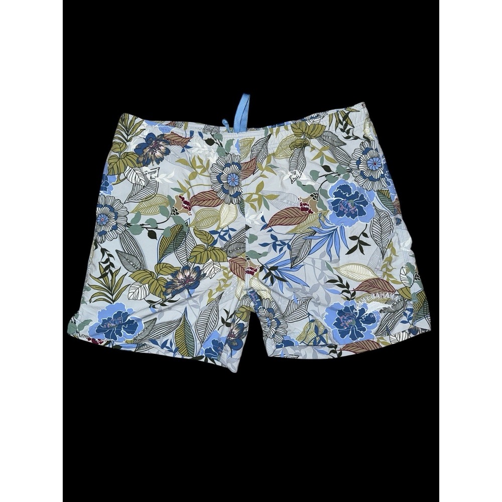 Tommy Bahama Swim Trunks Mens Large Blue Floral Tropical Print Nylon‎ Shorts